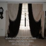 مدل پرده های سالن پذیرای کلاسیک مدل پرده شال دکوری ایستاده