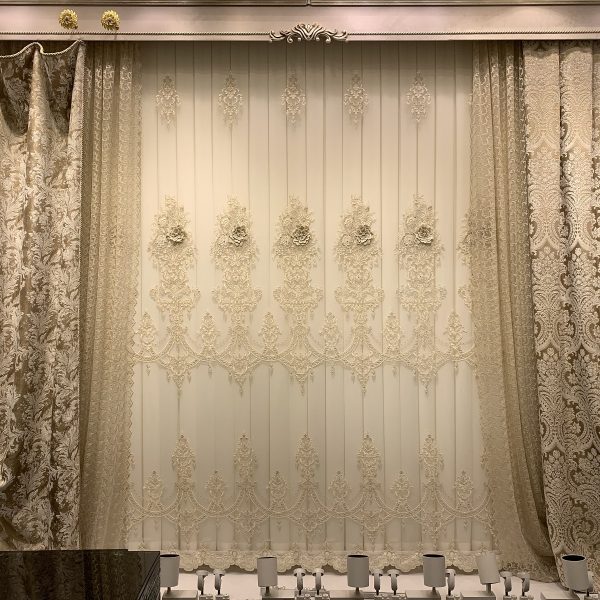 پرده تور فلت گل برجسته برای فضاهای مدرن و کلاسیک