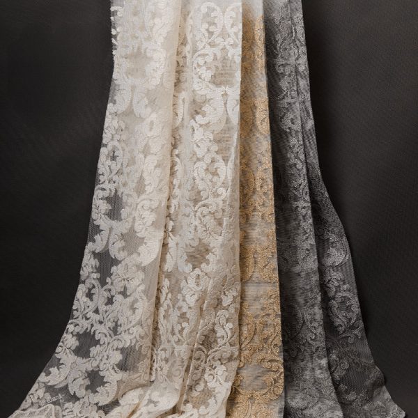 پرده تور پایین حاشیه طرح داماس برند بریلنت با رنگبندی متنوع