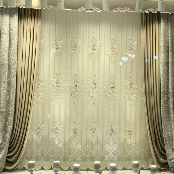 دکور پرده مخمل دو پیلیسه پنل