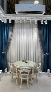 پرده کتان بافت لوزی