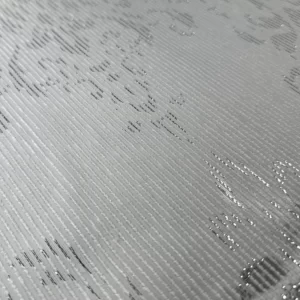 پرده حریر با گل سیم بافت