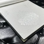 پرده حریر طرح گل داماس