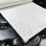 پرده حریر با گل سیم بافت