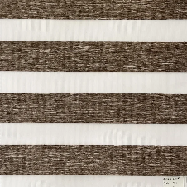 پرده زبرا ساده دار قهوه ای