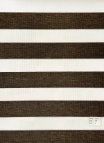 پرده زبرا ساده دار قهوه ای تیره