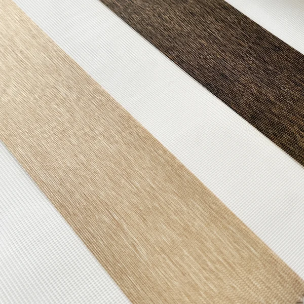 پرده زبرا طرح چوبی قهوه ای روشن