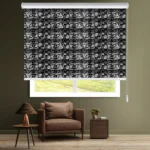 پرده زبرا برجسته طرح دار مشکی