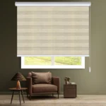 پرده زبرا ساده دار کرم