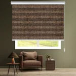 پرده زبرا ساده دار قهوه ای