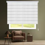 پرده زبرا ساده دار سفید