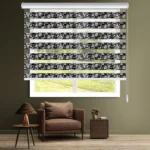 پرده زبرا برجسته طرح دار مشکی