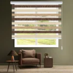 پرده زبرا طرح ساده آشپزخانه چوبی