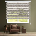 پرده زبرا آشپزخانه طوسی کمرنگ