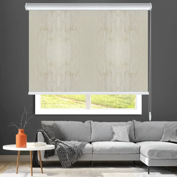 پرده شیدرول تک مکانیزم طرح دار کرم