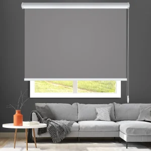 پرده شیدرول تک مکانیزه طوسی پررنگ