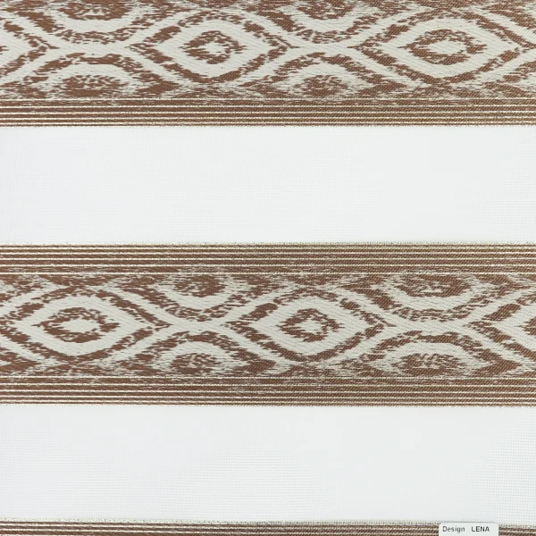 پرده زبرا طرح دار لوزی قهوه ای