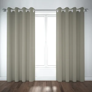 پرده پانچ کتان طوسی روشن