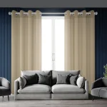 پرده پانچ گونی بافت ساده خاکی