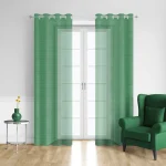 پرده پانچ حریر سبز تیره