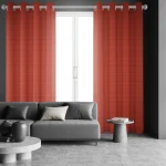 پرده پانچ گونی بافت قرمز تیره