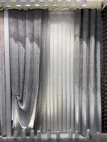 پرده پذیرایی طوسی سفید طرح پتینه مدل پلیسه - خرید و قیمت