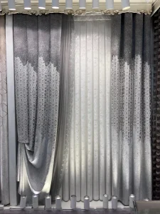 پرده پذیرایی طوسی سفید طرح پتینه مدل پلیسه - خرید و قیمت