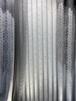 پرده پذیرایی طوسی سفید طرح پتینه مدل پلیسه - خرید و قیمت