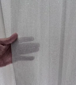 مشخصات پرده تور سیم بافت نخ لمه سوزنی مینیمال رنگ اجلاسی عرض 3 متر