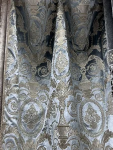 دکوری اول (سایه پرده) مخمل پتینه مدل ریزشی