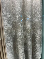 فروش پرده کتان افکت دار طرح برفی با دکوری پرده مخمل