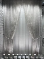 پرده تور ساده لمه دار سوزنی عرض ۳ متر مدل پلیسه