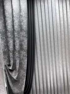 قیمت پرده حریر طرح سنگی سیم بافت نقره ای مدل پلیسه طرح اسپرت و شیک