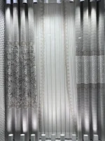 پرده پذیرایی حریر طرح اتوبانی شاین شیری کنار پرده تور لب