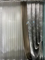 پرده اصلی کتان افکت‌دار طرح برفی با بافت سیمی محو