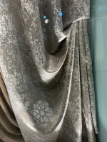 قیمت پرده کتان افکت دار طرح برفی با دکوری پرده مخمل