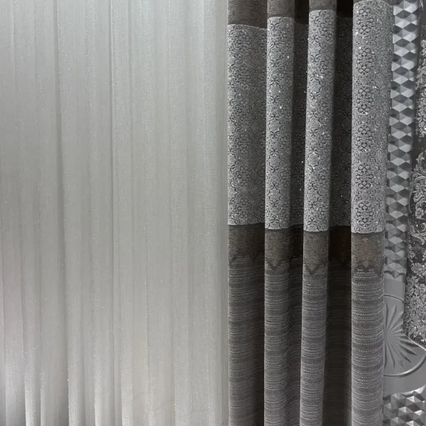 پرده تور سیم بافت نخ لمه سوزنی مینیمال رنگ اجلاسی عرض 3 متر