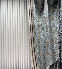 قیمت پرده حریر ساده لخت با کنار پرده مخمل گلدوزی و پتینه