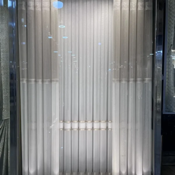 خرید پرده قابی آسترکشی کلاسیک شیری با کنار پرده لوکس