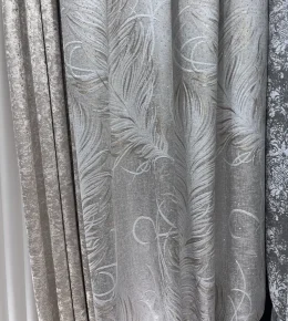 پرده حریر لخت برند هاوین با ترکیب کنار پرده شانل و مخمل پتینه