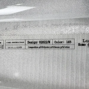 فروش پرده حریر طرح گردابی محو سیم بافت نقره‌ای