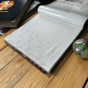 خرید پرده حریر طرح ابروبادی سیم‌بافت نقره‌ای