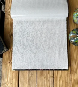 پرده حریر طرح ابروبادی سیمبافت نقرهای