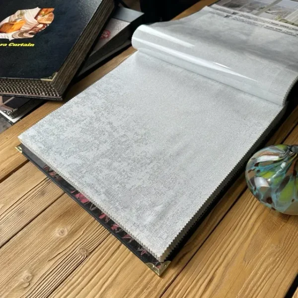 خرید پرده حریرطرح پتینه سیم بافت نقره ای