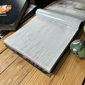 خرید پرده حریر طرح پتینه اتوبان شیری با نخ سیم نقره‌ای